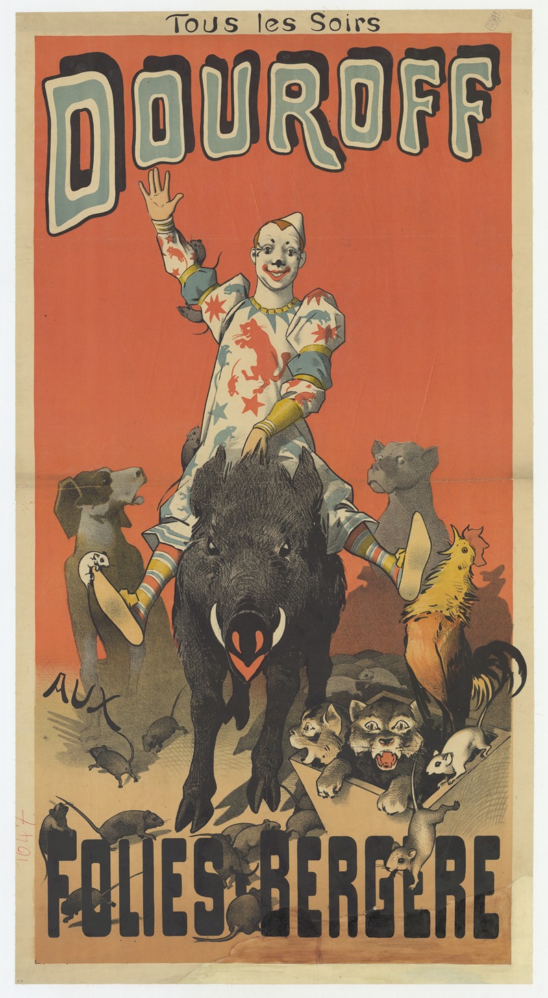 Douroff aux Folies Bergère by Lith. F. Appel, 1891 — digital art print download