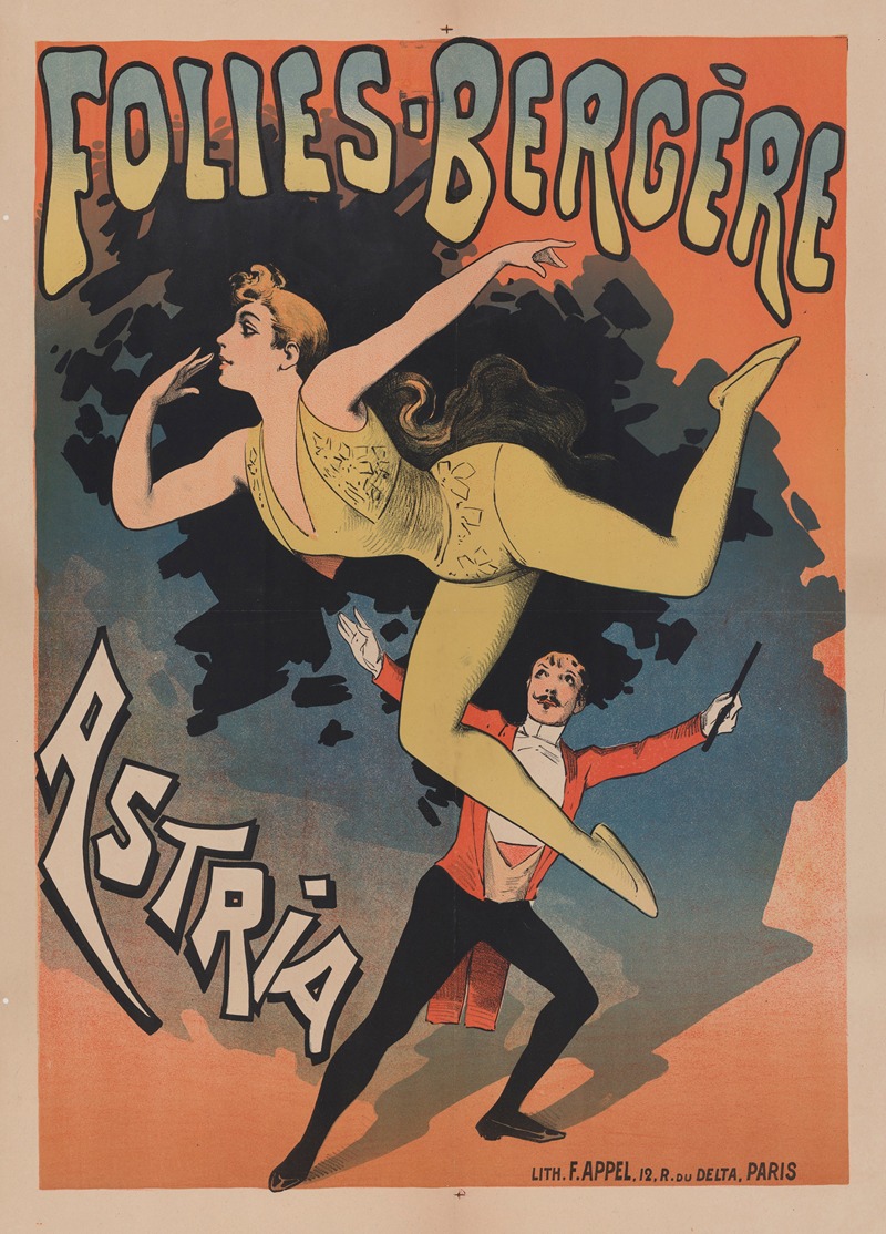 Folies-Bergère. Astria by Lith. F. Appel, 1895 — digital art print download