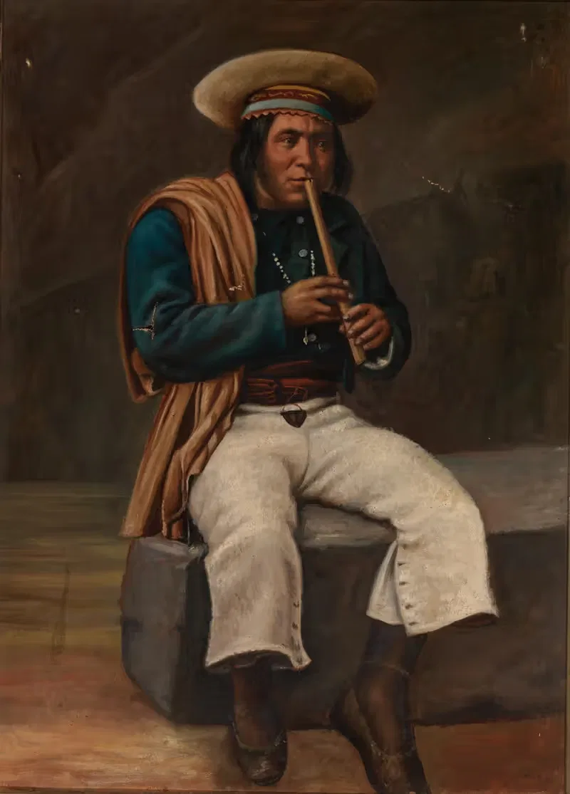Bolivian Indian Playing the Quena — Anonymous
