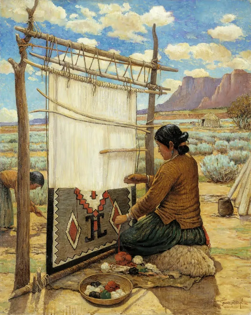 Navajo Weaver by Carl Moon — digital art print download
