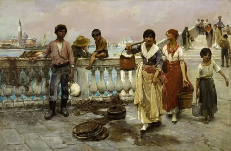 Водоносы, Венеция by Фрэнк Дювенек, 1884 — digital art print download