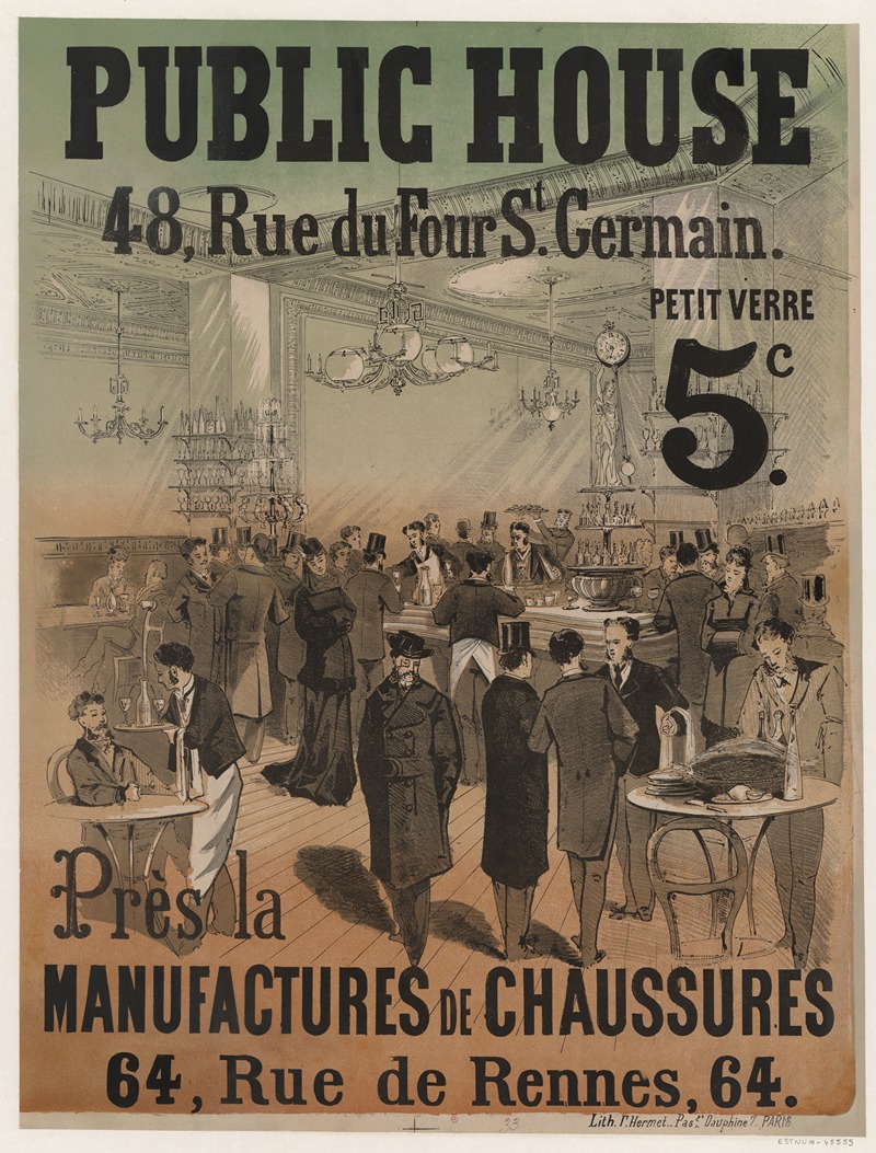 Public House. 48 rue du Four, St Germain — Imp. F. Hermet