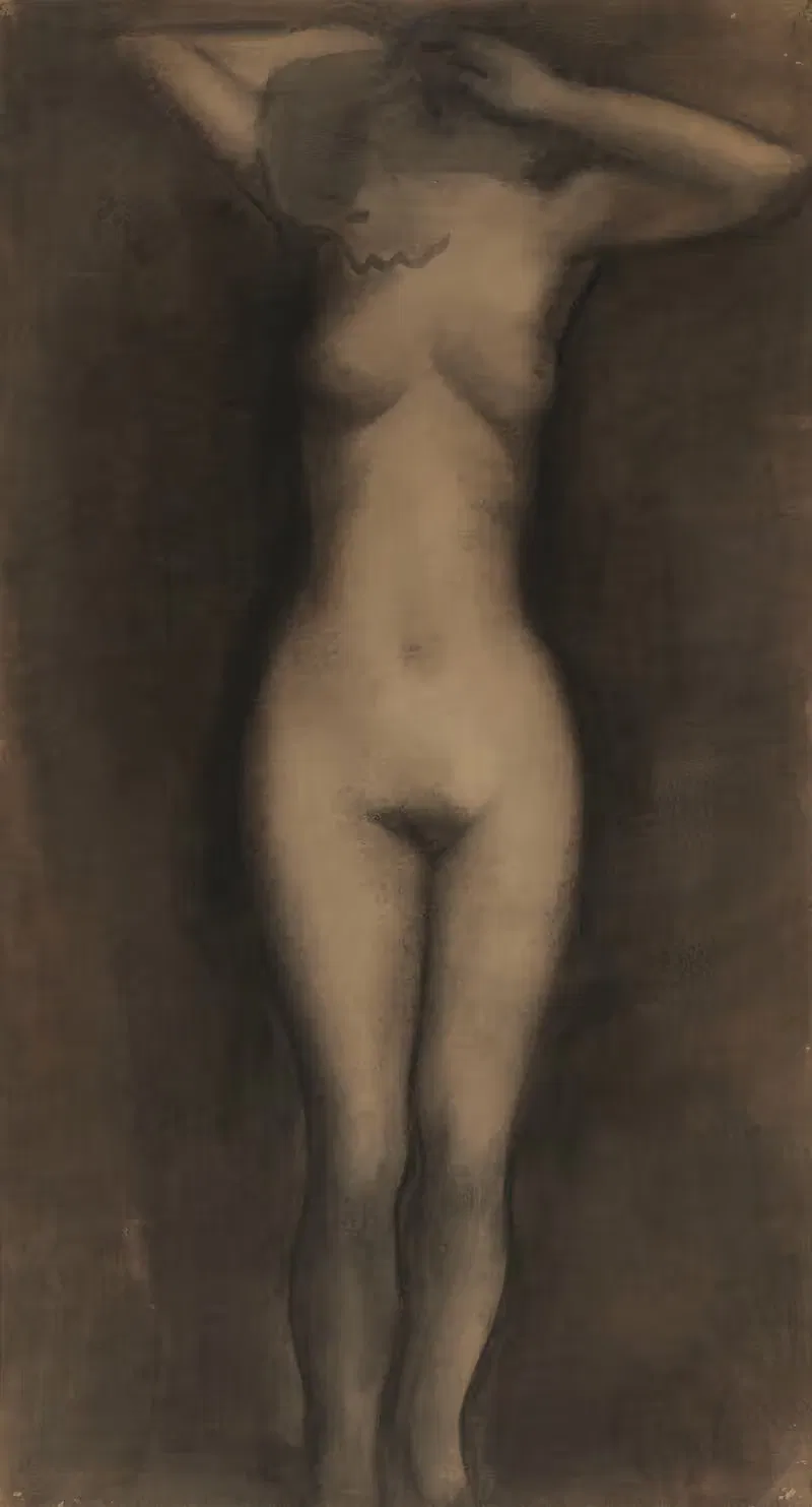 Стоящая нагишом 2 by Констант Пермеки, 1946 — digital art print download