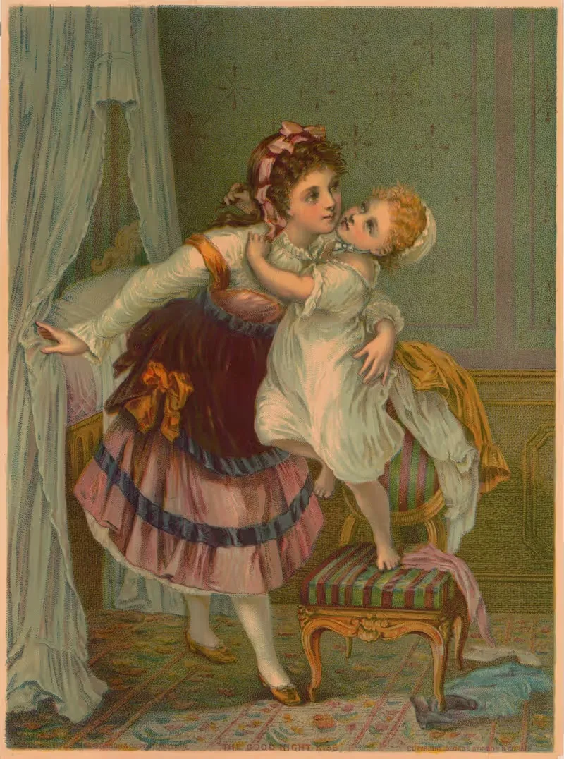 Поцелуй на доброй ночи by Джордж Стинсон и Ко, 1879 — digital art print download