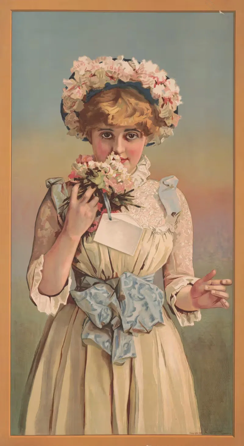 Девочка, нюхающая корсаж by Братья Гумперт, 1885 — digital art print download