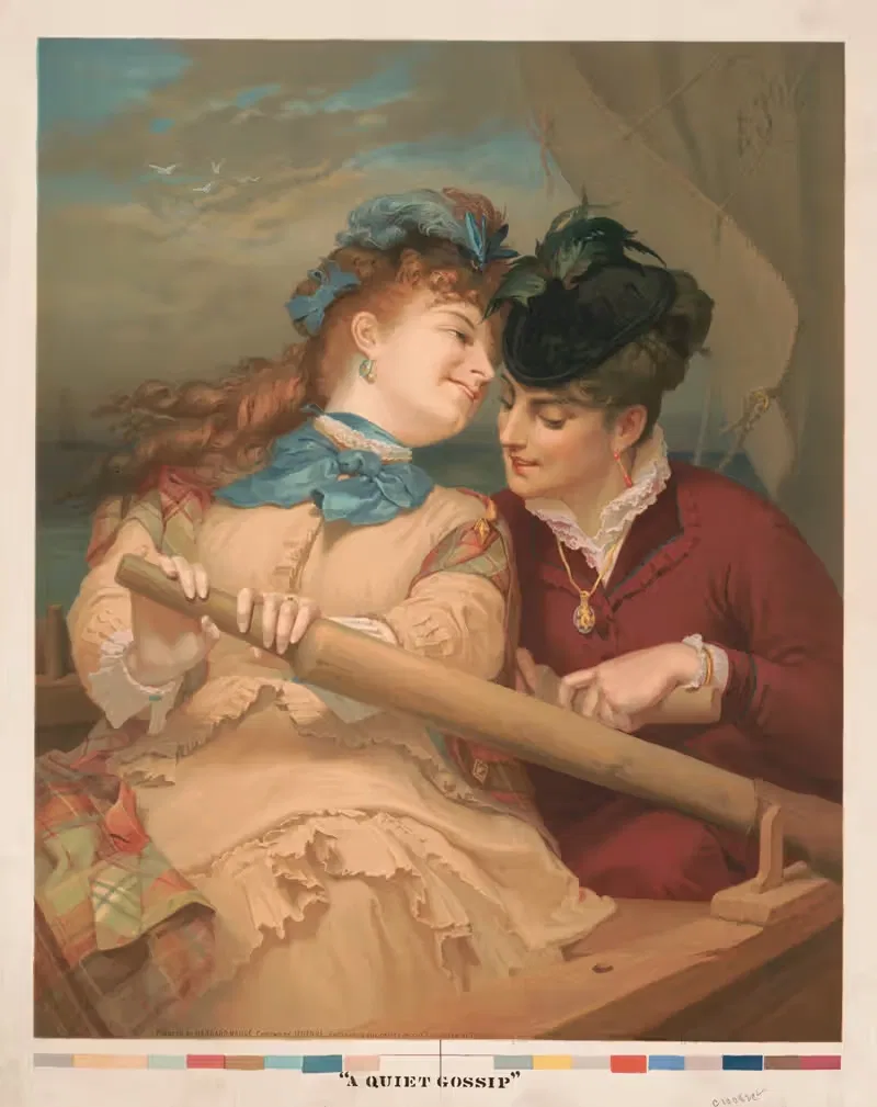A quiet gossip by Hangard-Mauge, 1872 — digital art print download