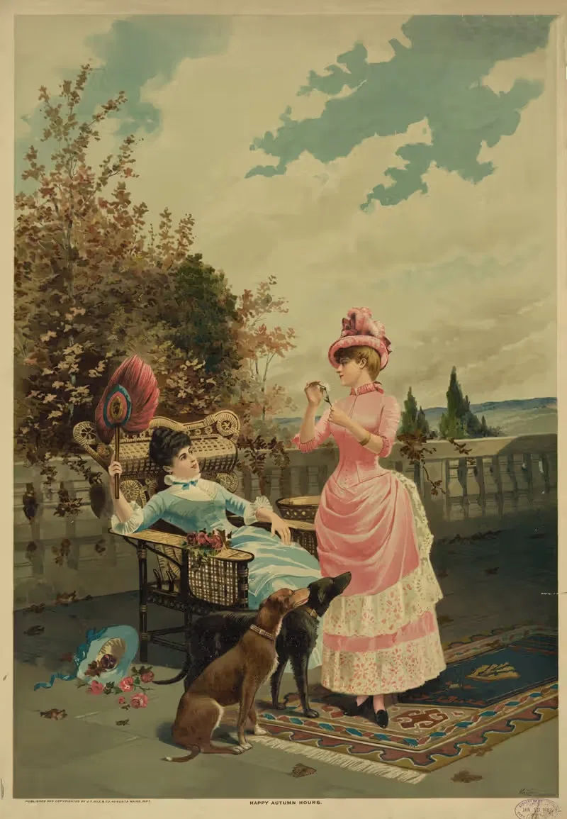 Счастливые осенние часы by Хэтч Лит. Ко., 1887 — digital art print download