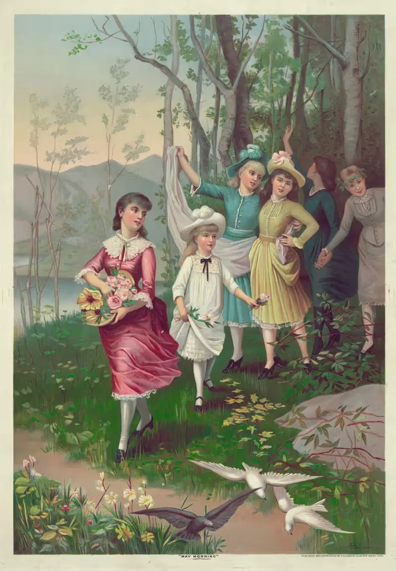Майское утро by Хэтч Лит. Ко., 1886 — digital art print download
