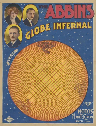 The Abbins. Globe infernal. Motos Monet & Coyon by Louis Galice, 1930 — digital art print download