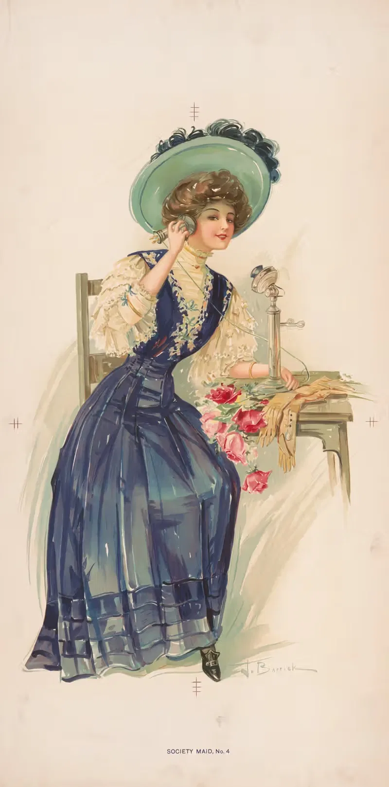 Общество, горничная, № 4 by Дж. Баррик, 1908 — digital art print download