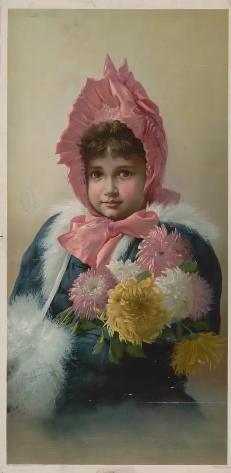 Зимняя девушка by Кнапп и Ко, 1895 — digital art print download
