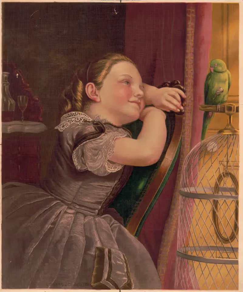 Our pet Polly by Louis Prang & Co., 1872 — digital art print download