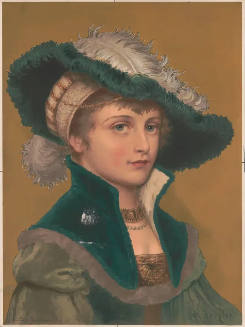 Патрицианка, женская голова by Луи Пранг и Ко, 1879 — digital art print download