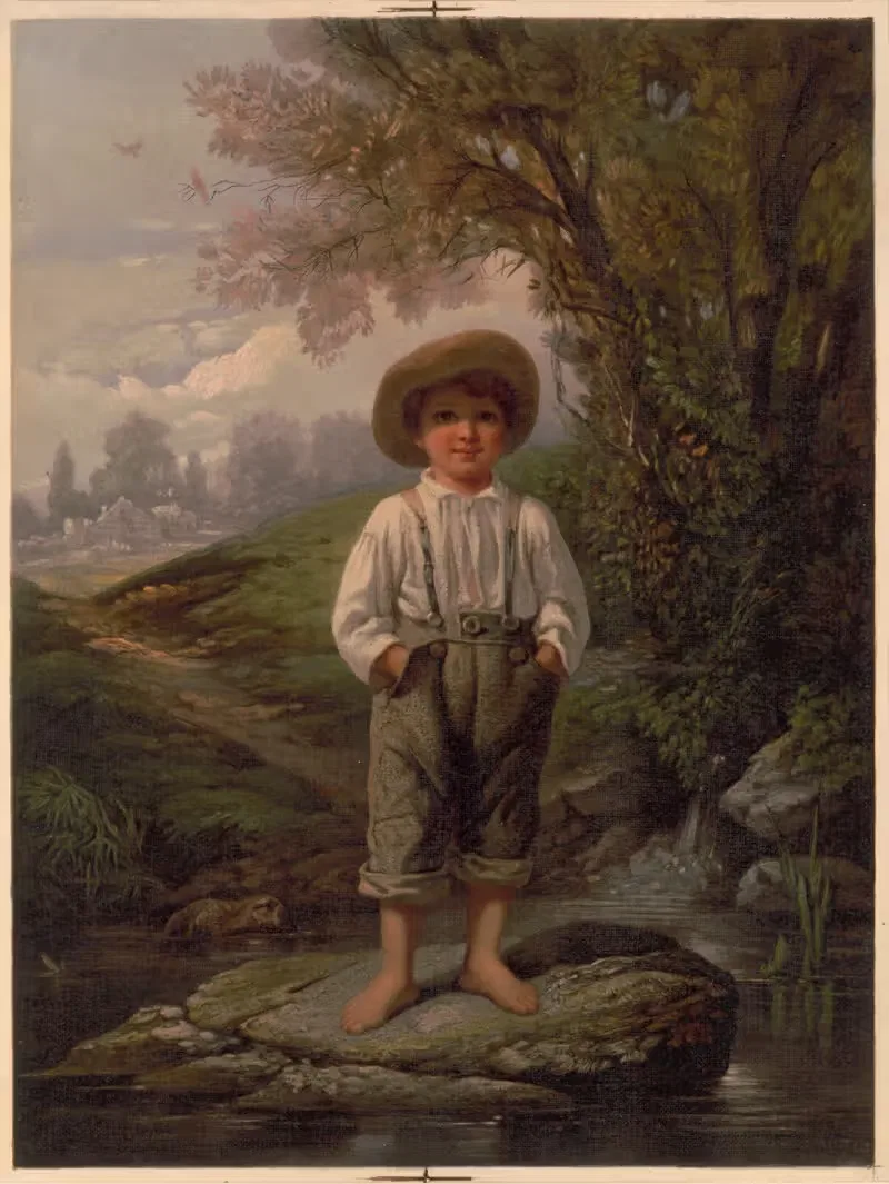 Босоногий мальчик Уиттиера by Луи Пранг и Ко, 1868 — digital art print download
