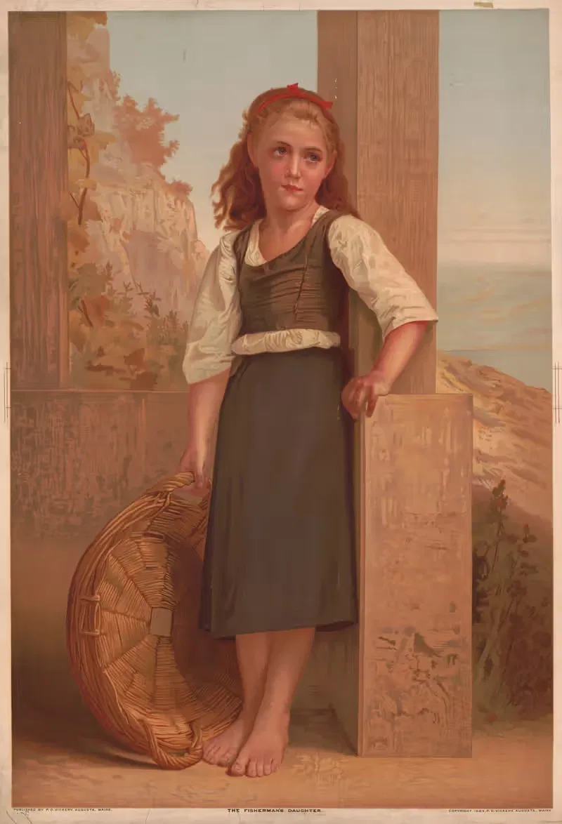 Дочь рыбака by П. О. Викери, 1883 — digital art print download