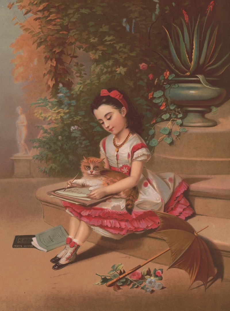 Writing lesson by Testu & Massin, 1872 — digital art print download