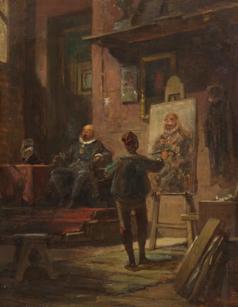 Der Maler im Atelier by Carl Spitzweg, 1860 — digital art print download