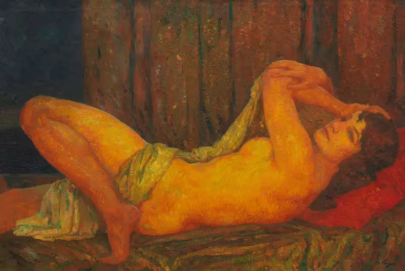 Лежащий акт by Ханс Унгер, 1920 — digital art print download