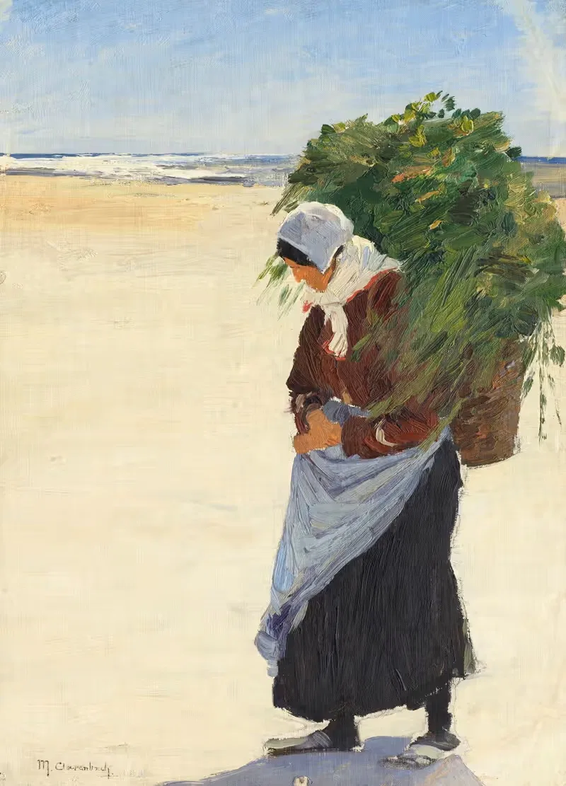 Seetang-Sammlerin an der Küste — Max Clarenbach