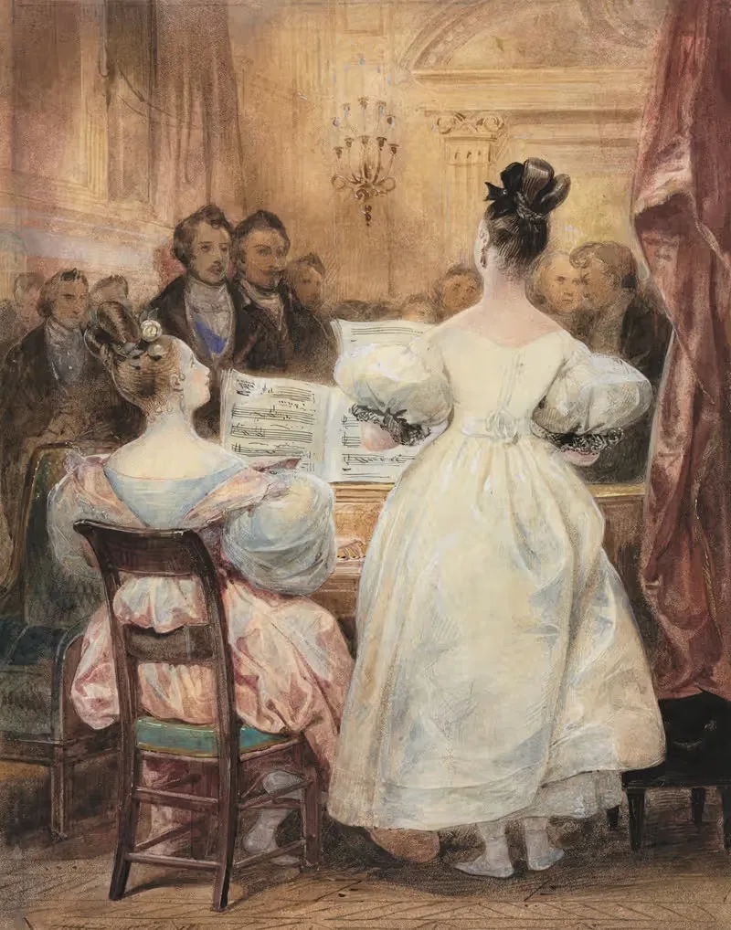 Концерт; Лаура Девериа поёт by Южен Девериа, 1831 — digital art print download
