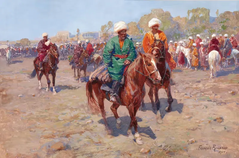 A Market Day in Central Asia — Franz Roubaud