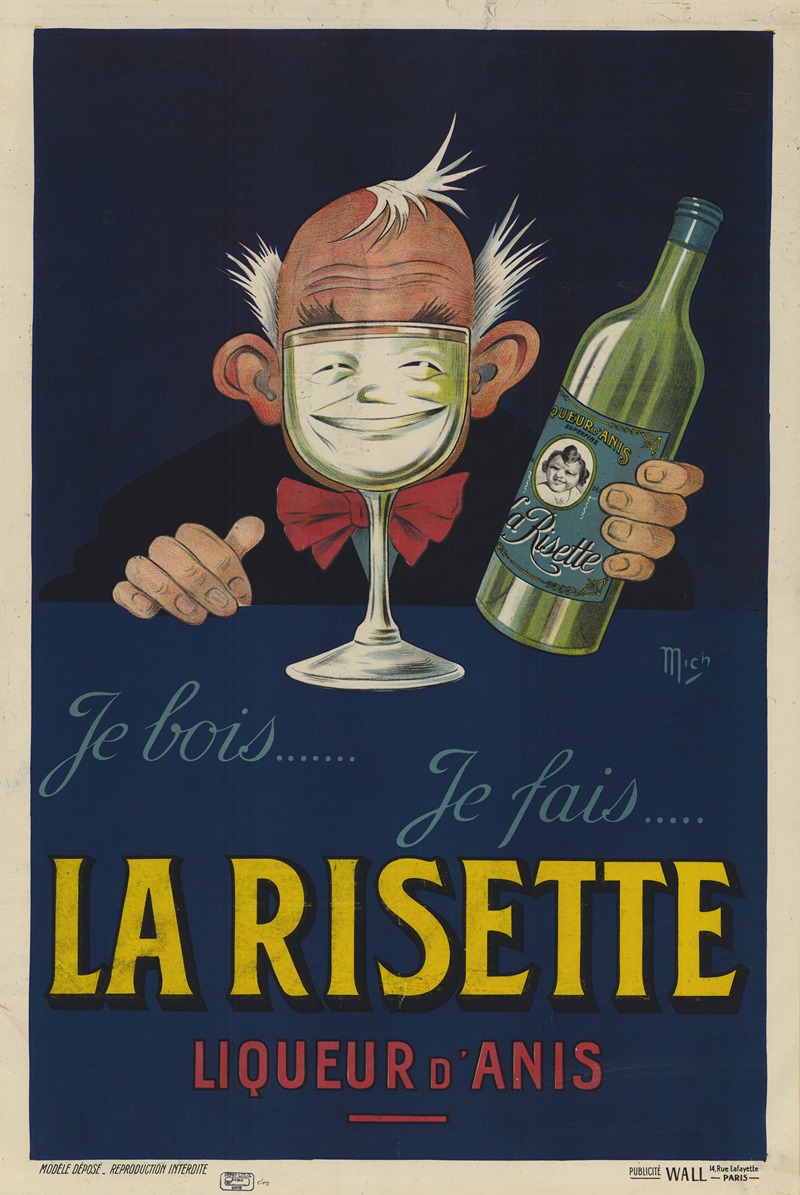 Je bois. je fais la Risette, liqueur d'Anis by Мишель Либо, 1926 — digital art print download
