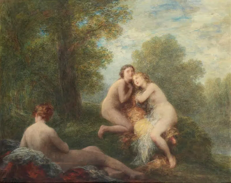 Trois baigneuses inquiètes by Henri Fantin-Latour — digital art print download