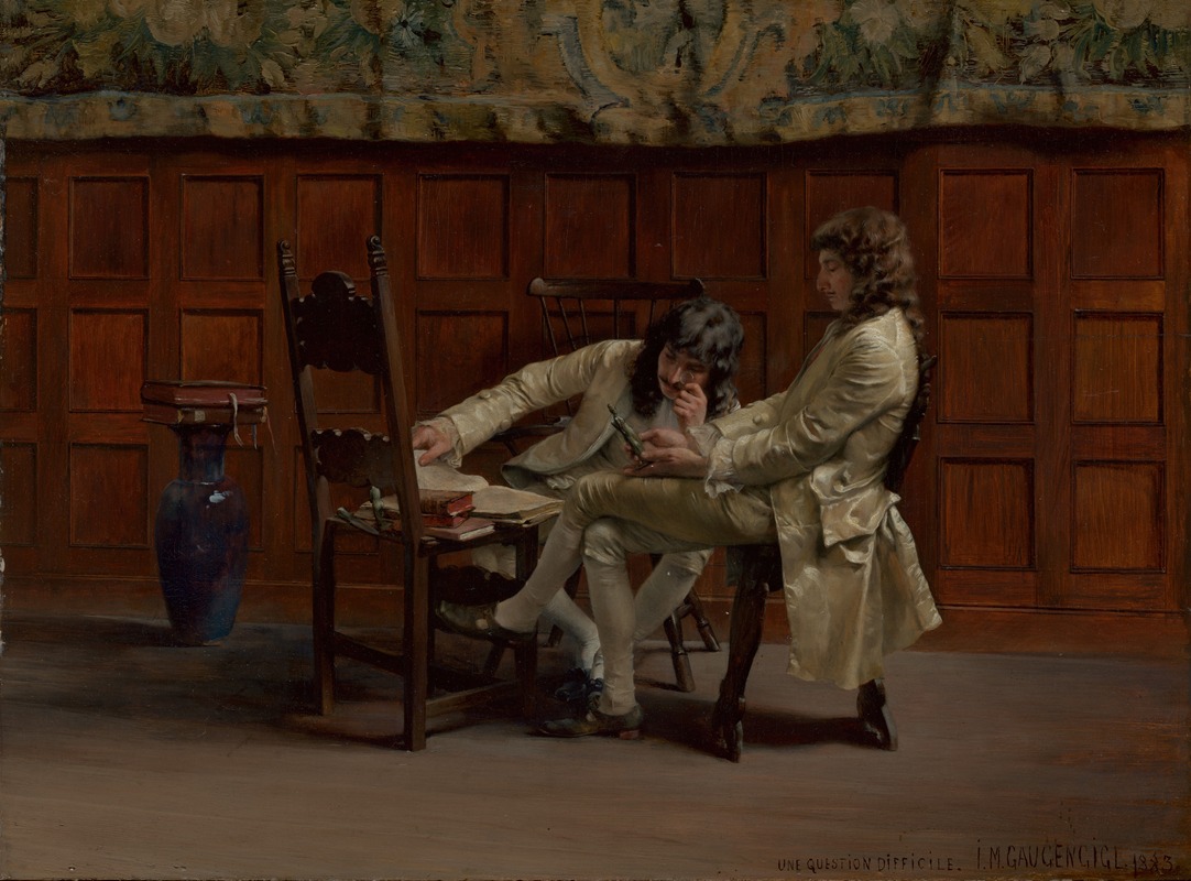 A Difficult Question (Une Question Difficile) by Ignaz Marcel Gaugengigl, 1883 — digital art print download