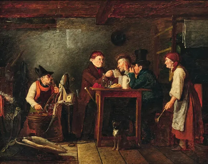 Лекция старого учителя by Иоганн Михаэль Нидер, 1835 — digital art print download