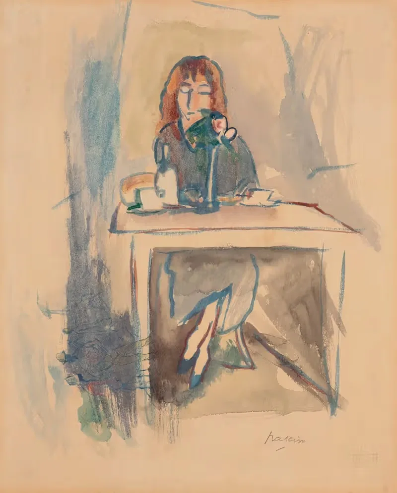 Эрмин Давид в синем платье by Жюль Паскин, 1919 — digital art print download