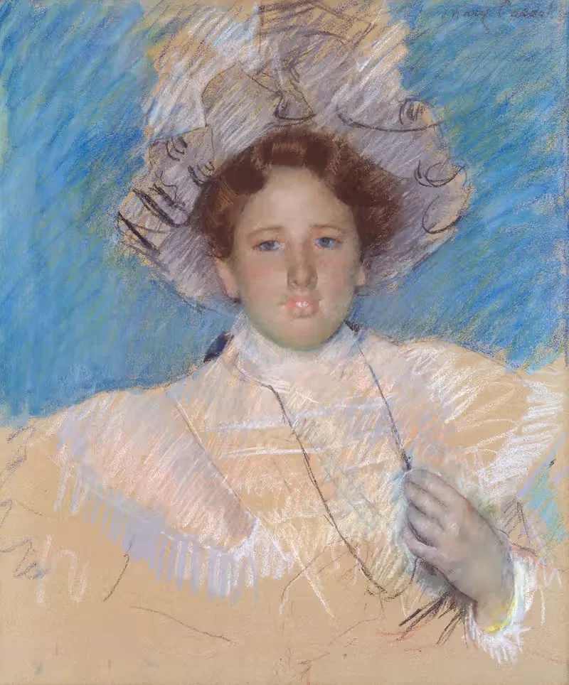 Адалин Хавемейер в белой шляпе by Мэри Кассат, 1898 — digital art print download