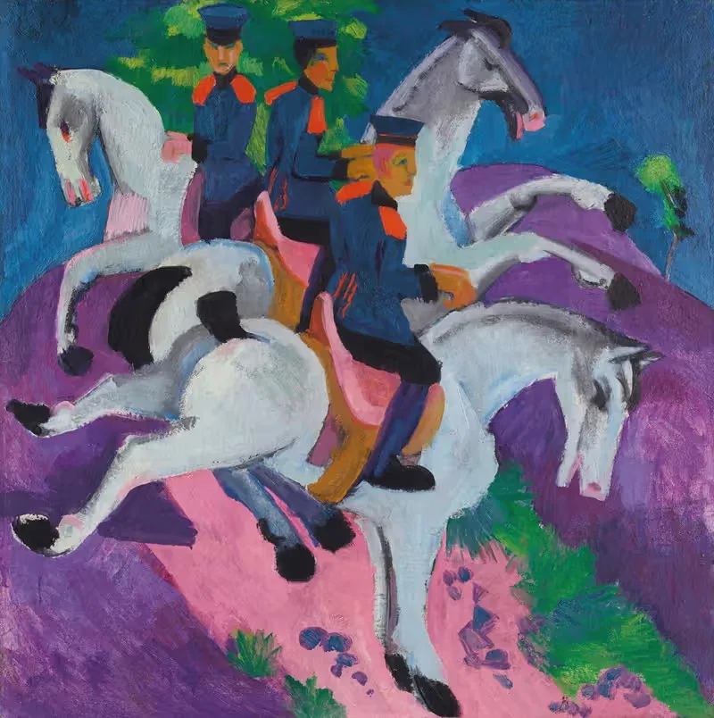 Конные артиллеристы by Эрнст Людвиг Кирхнер, 1915 — digital art print download