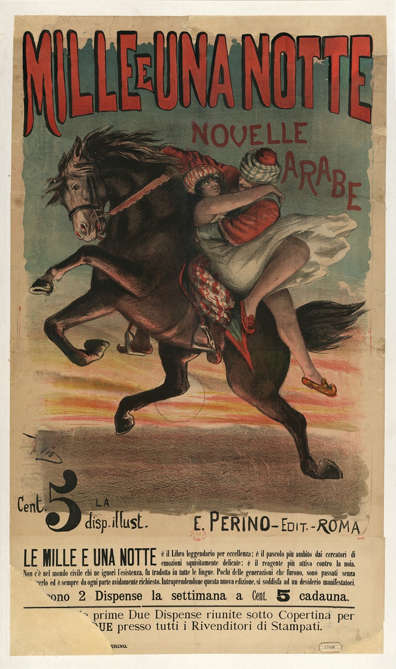 Mille e una notte, novelle arabe by Ottavio Rodella Tavio, 1890 — digital art print download