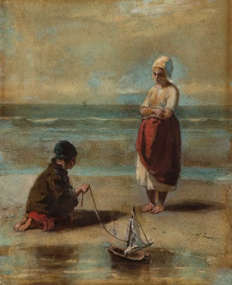 Дети на берегу моря by Йозеф Исраэльс — digital art print download