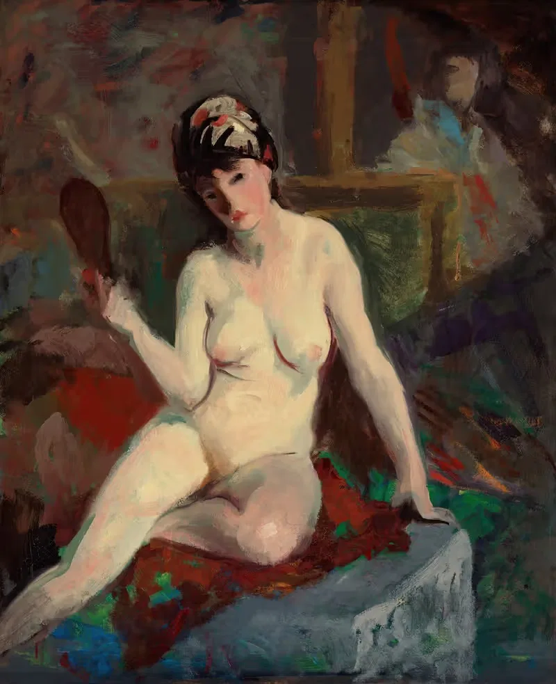 Сидящая обнаженная by Роберт Анри, c. 1918 — digital art print download