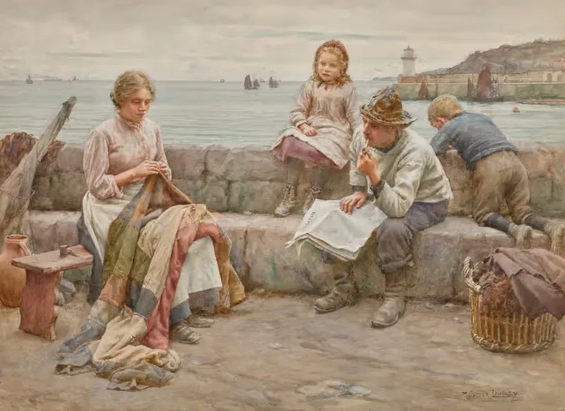 In a Cornish Fishing Village — Walter Langley