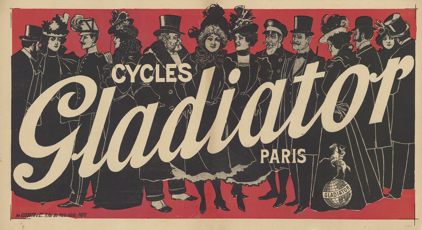 Cycles Gladiator, Paris by Paolo Henri, 1900 — digital art print download