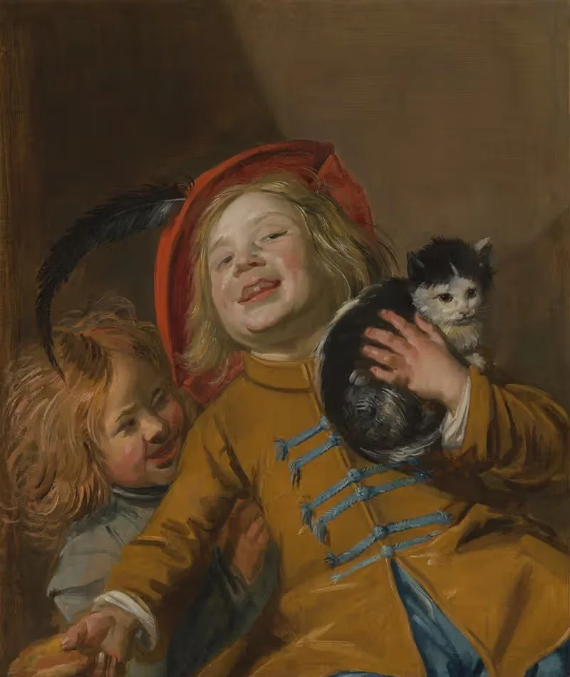 Два ребенка с кошкой by Юдит Лейстер, 1630 — digital art print download