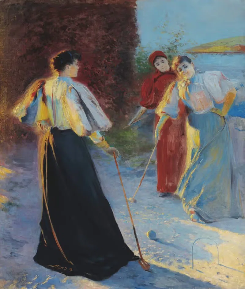Игра в крокет by Леон Вычулковский, 1895 — digital art print download