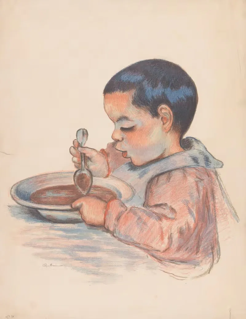 Ребенок, едущий суп by Арман Гийомэн, 1900 — digital art print download