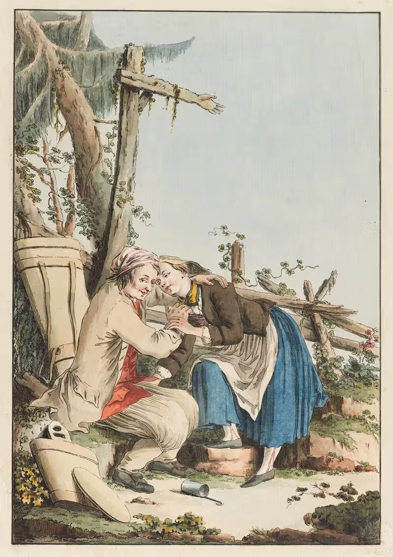 Le Laitier Bernois by Gottfried Locher, 1774 — digital art print download