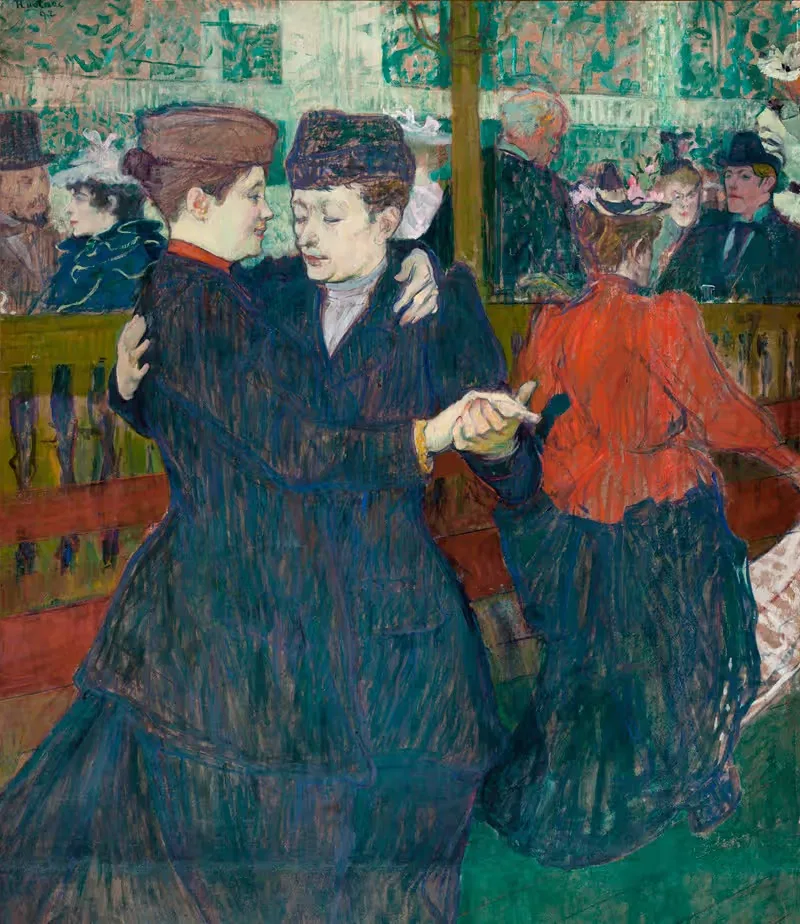 At the Moulin-Rouges, Two Women Walzing — Henri de Toulouse-Lautrec