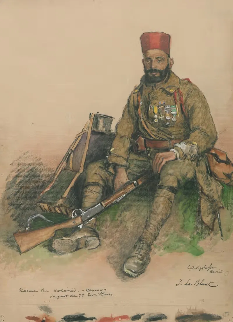 Портрет военного колониальной армии by Жюльен Ле Блан, 1919 — digital art print download