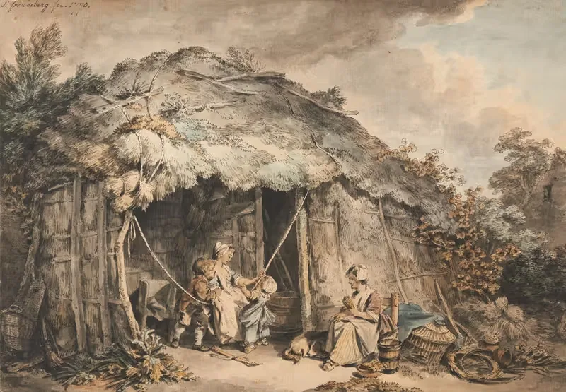 Качели by Зигмунд Фрейденбергер, 1770 — digital art print download