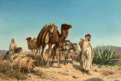 Караван в пустыне by Южен Жирарде, 1875 — digital art print download