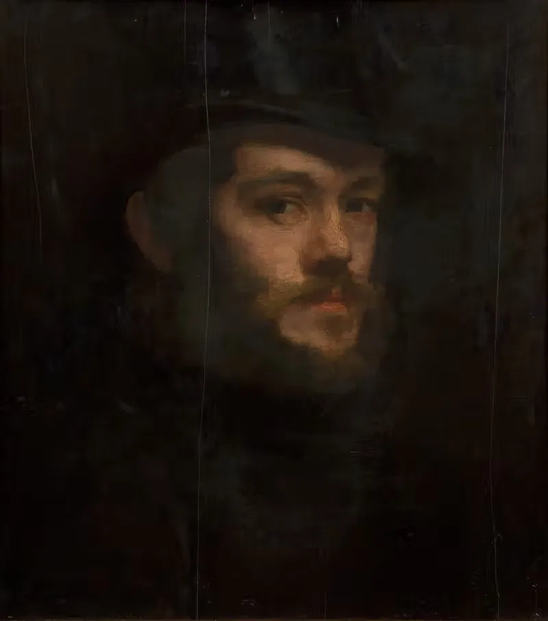 Self-portrait with a top hat by Félix Bracquemond — digital art print download