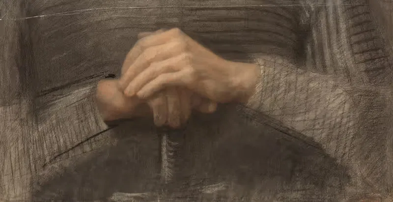 Study of hands also known as Fantin’s hands — Félix Bracquemond