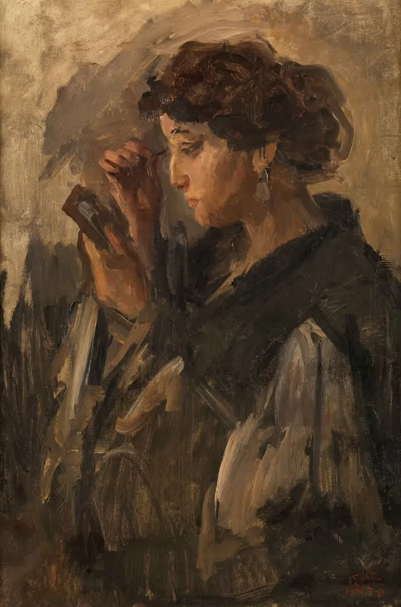 Дама с ручным зеркалом by Исаак Исраэлс, 1915 — digital art print download
