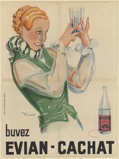 Buvez Evian-Cachat by René Vincent, 1935 — digital art print download