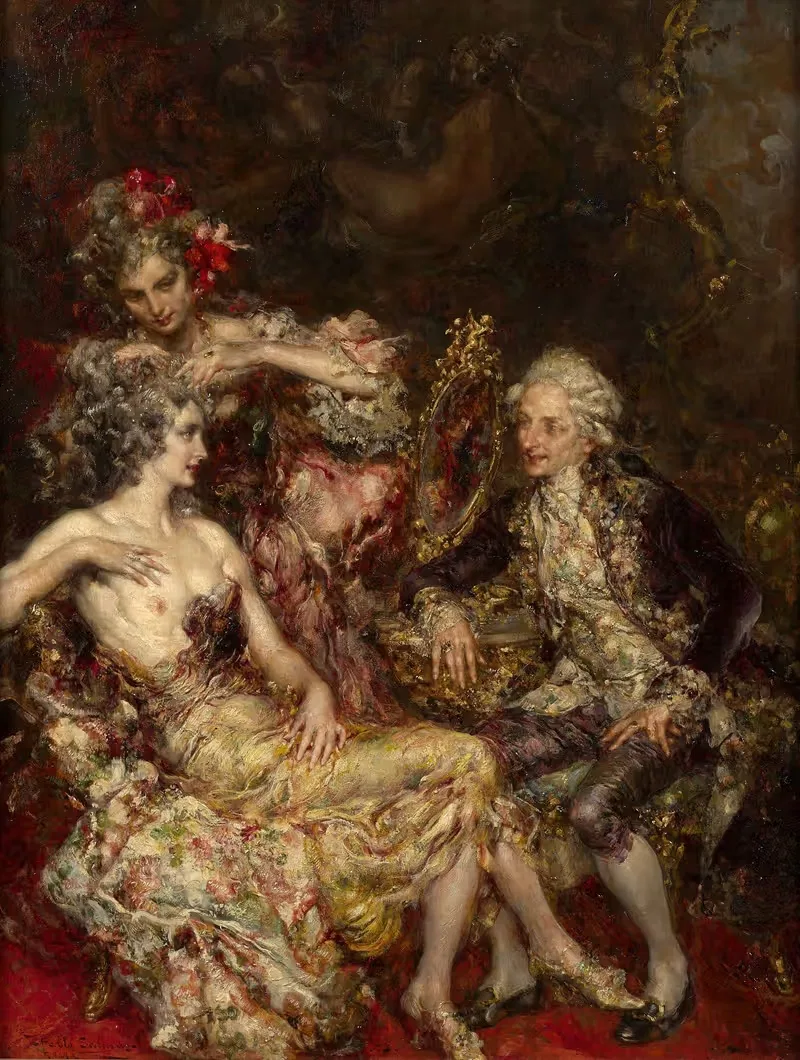 Conversation in a boudoir by Juan Pablo Salinas — digital art print download